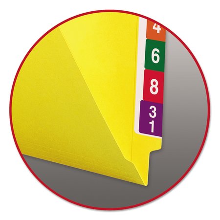 Smead File Folder End Tab, Yellow, PK100 25910